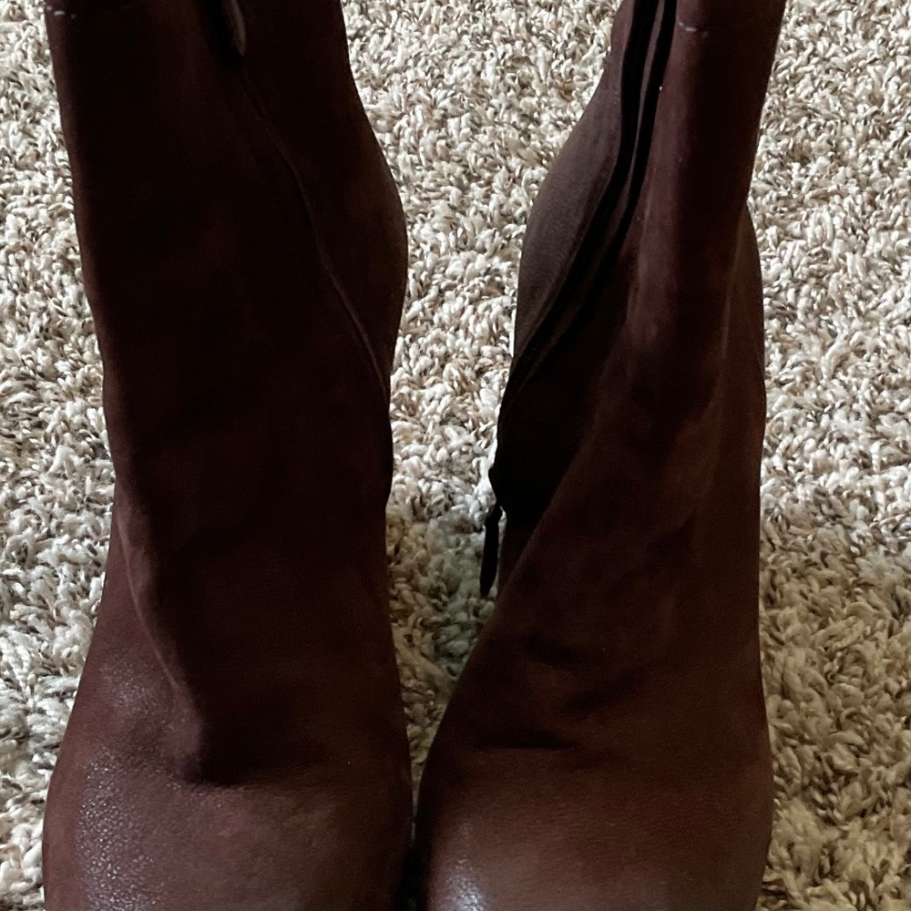 Prada Brown Suede Wedged Heels